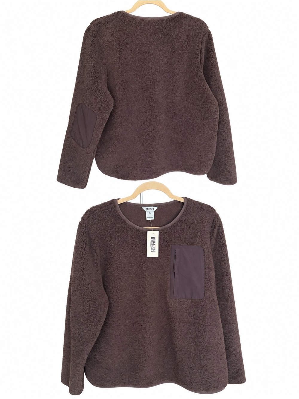 Duluth Trading Softmore Fleece Crewneck Pullover Espresso XL NWT